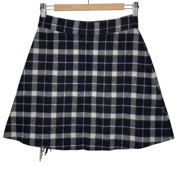 Kate Spade New York Rustic Plaid Fringe Skirt size 0 - Picture 3 of 10
